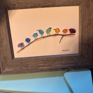 Framed Sea Glass Birdie picture